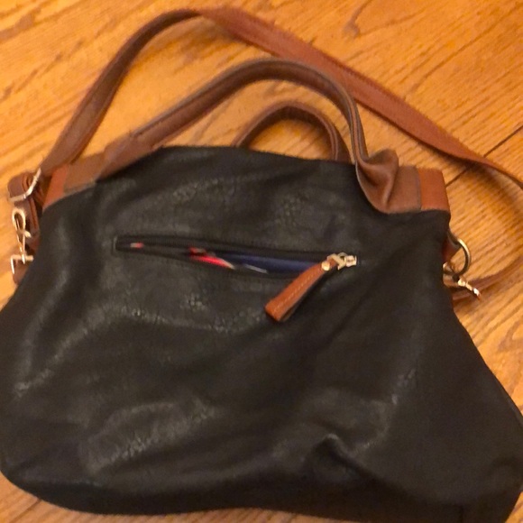 Crossbody Double Strap Leather Handbag - Picture 1 of 4
